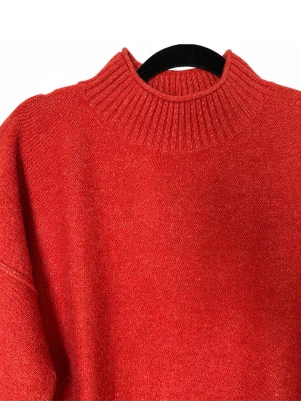 Universal Thread Rust Orange Mock Neck Sweater Oversized Ribbed Knit Small - Picture 3 of 10